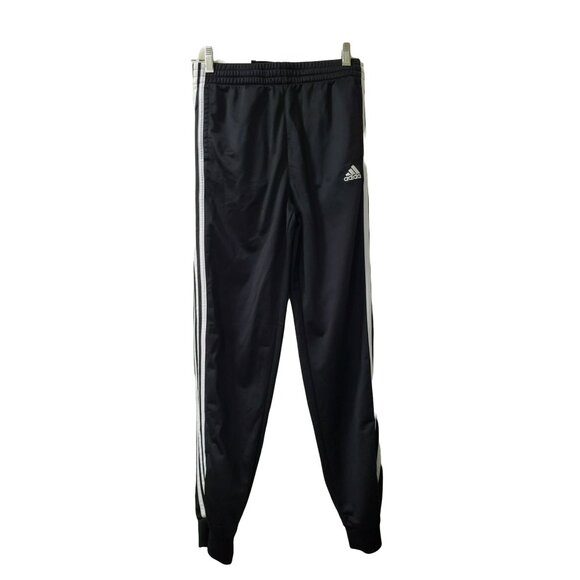 Adidas Iconic Tricot Joggers, Boys XL 18-20, Black w White 3 Stripe, AK5645 - Picture 1 of 9